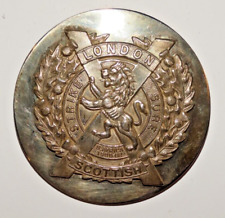 BRITISH MILITARY CAP BADGES, London Scottish Bi-Metal Plaid Brooch picture