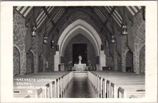 KENMARE, North Dakota RPPC Real Photo Postcard NAZARETH LUTHERAN CHURCH Interior picture