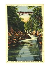 Vintage Postcard Gorge Of Ottauquechee River Deweys Mills Vermont Travel USA picture
