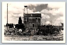 RPPC Shaniko Old City Hall & Jail House Oregon Wagons VINTAGE Postcard picture