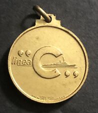 Vintage 800 Silver Linea C SS Eugenio C Cruise Boat Medal Pendant Charm Milan picture