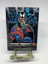 1992 Marvel Masterpieces Battle Spectra Etch Foil Spider-Man VS Venom 4-D picture