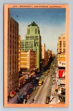 Los Angeles CA-California, Broadway, Texaco, Antique, Vintage c1948 Postcard picture