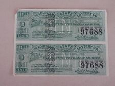 1887 LOUSIANNA STATE LOTTERY TICKET *Uncut Pair *CSA Generals Beauregard & Early picture