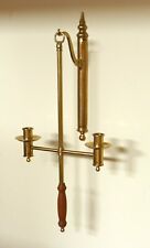 Reproduction 18th-19th Century Double Candle Holder Sconce Brass Portable 22