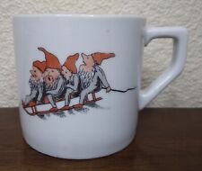 Vintage PORSGRUND Elves Elf Mug Cup NORWAY 1960 Christmas Gnomes  picture