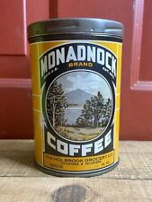 Vintage Monadnock Brand Steel Cut Coffee Tin Can By Holbrook Grocery Co Keene NH picture