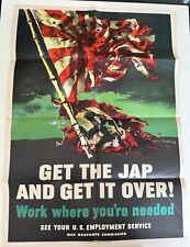 1945 World War Two Poster Get The Jap And Get It Over Japanese Propaganda WWII picture