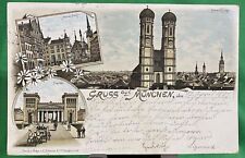 April 1897 German Postcard Gruss aus Munchen Greetings From Munich Antique Card picture