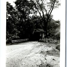 c1950s Eagleville, OH RPPC Covered Bridge Real Photo Ashtabula Co. Postcard A98 picture
