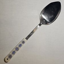 ACE Vintage Stainless Steel  Serving Spoon, Floral/Hex Handle USA Good Condition picture