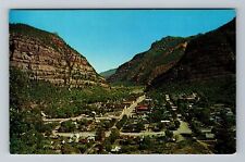Ouray CO-Colorado, Aerial Of Million Dollar Highway And Town, Vintage Postcard picture