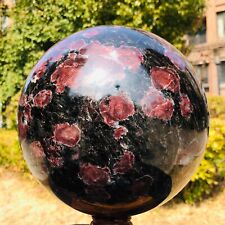 21.73LB Large Natural Garnet Sphere Crystal Firework Stone Ball Reiki Healing picture