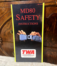 VINTAGE TWA MD-80 Safety Instruction Important Information Foldout Card picture