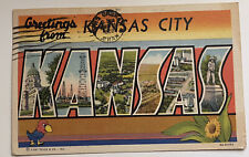 Kansas City, Kansas Greetings Jayhawk 1950s Postcard 002 picture