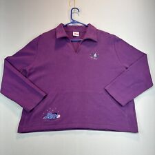 Disney Store Eeyore Ice Blues Embroidered Purple Shirt XL Cotton Blend Pullover picture