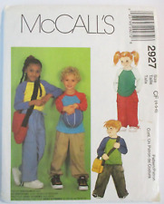 McCall's Sewing Pattern  #2927,   Size 4-5-6,   Children's Top,  Pants and Bag picture