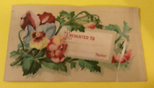 ANTIQUE VICTORIAN REWARD OF MERIT TEACHER'S CARD COLORFUL SCRAPBOOKING CRAFTS picture