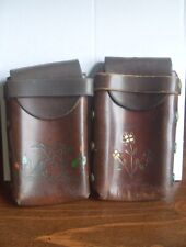 Two Vintage Leather Cigarette Pack Holders picture