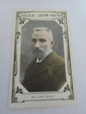 1903 Pierre & Marie Curie Radium Guérin-Boutron Trading Card Savant Français picture