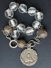 Antique French Faceted Crystals Palm Rosary dated June 9, 1898, Sterling Silver picture