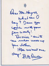 Bette Davis personal signed handwritten letter picture