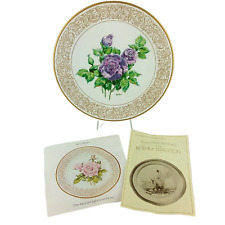 Edward Marshall Boehm The Porcelain Angel Face Purple Rose Decorative Plate  picture