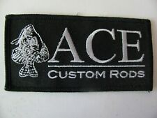 ACE  Custom Fishing Rods  Fish Angler  Patch  Iron On 4” NOS  New   picture