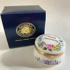 Vintage HAPPY ANNIVERSARY Eximious England Trinket Box Floral Flowers Butterfly picture