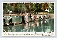 Postcard California Los Angeles CA East Lake Park Stepping Stones Pre-1907 picture