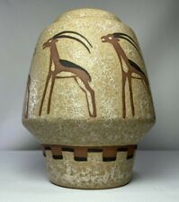 MCM Tribal Boho Gazelle Textured Stoneware Vase 1950s Gmundner Keramik Austria picture