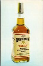 Vintage FLEISHMANN'S Bourbon Whiskey Advertising POSTCARD Bottle View / Unused picture