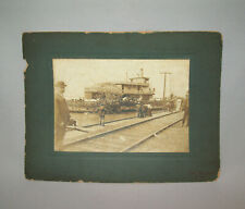 Old Antique Vtg C 1903 Mounted Photo Sidewheeler Altonian Riverboat Alton Flood picture
