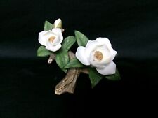 Beautiful M. BERNINI Italian Hand Painted Vtg Porcelain Magnolia Flower Figurine picture