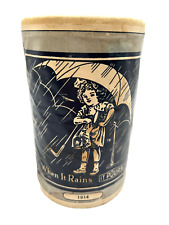Morton Iodized Salt Cardboard Container 1914 When It Rains It Pours Morton Girl picture