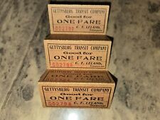 RARE C 1900 FIVE 5 ATTACHED GETTYSBURG TRANSIT COMPANY ELECTRIC RAILWAY TICKETS picture