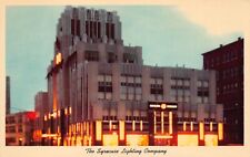 Syracuse NY New York Lighting Company Office Building Night 1960s Vtg Postcard picture