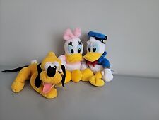 Vintage Disney Land World Donald Daisy Duck & Pluto Plush 9