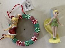 Reduced 2 Vtg Disney Tinker Bell - Figurine & Christmas Photo Holder Ornament picture