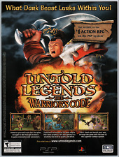 Untold Legends Warrior's Code PSP - Video Game Print Ad / Poster Promo Art 2006 picture