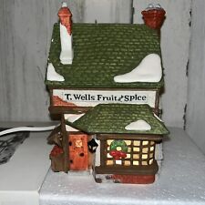Dept. 56 Dickens Village “T. Wells Fruit And Spice Shop” 5924-2 (1988) Mint picture