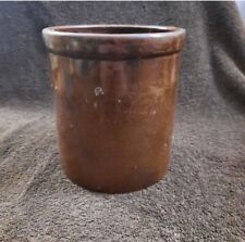 Vintage Primitive Salt Glazed Stoneware Crock Jar 6