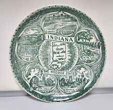 Vintage Green & White ‘Indiana – The Hoosier State’ Collector’s Plate picture