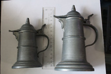 VERY RARE Vintage 2 Set Pewter Ornate Pitchers Angel Trademark picture