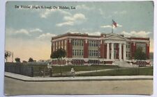 De Ridder LA Louisiana De Ridder High School Postcard Early 1900 Bicycle Flag picture