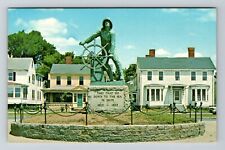 Gloucester MA-Massachusetts, Fisherman's Memorial Statue, Vintage Postcard picture