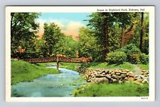Kokomo IN-Indiana, Scenic Highland Park, Antique Vintage Souvenir Postcard picture
