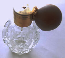 Vintage DeVillbiss Glass Perfume Bottle Gold Plate Cap picture