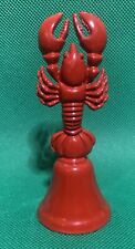 Vintage Red Enamel Metal  Lobster Bell 4” picture