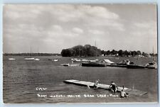 White Bear Lake Minnesota MN Postcard RPPC Photo Boat Works Childrens Swimming picture